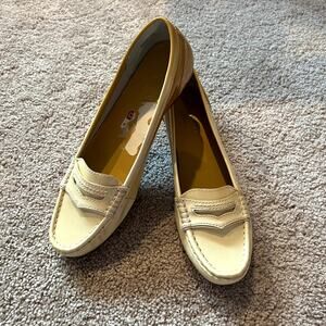 Franco Sarto Keen Yellow Ombre Leather Loafers Women's Size 7.5 Easy On & Off
